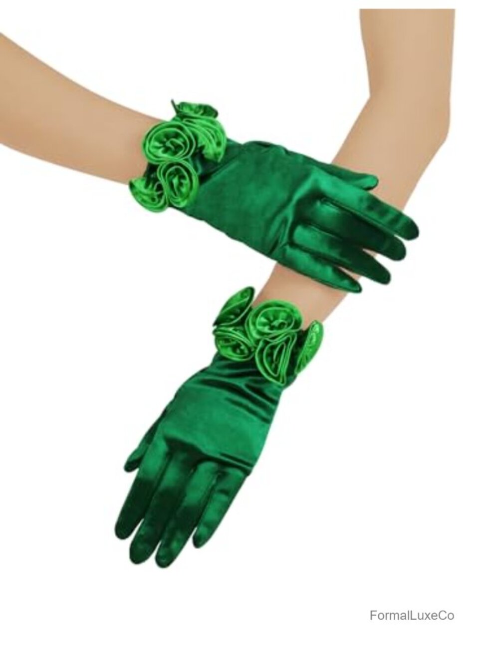 Short Satin Floral Gloves Elegant Wedding Party Opera Accessories